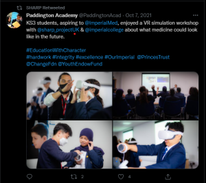 Paddington Academy Tweet about SHARP